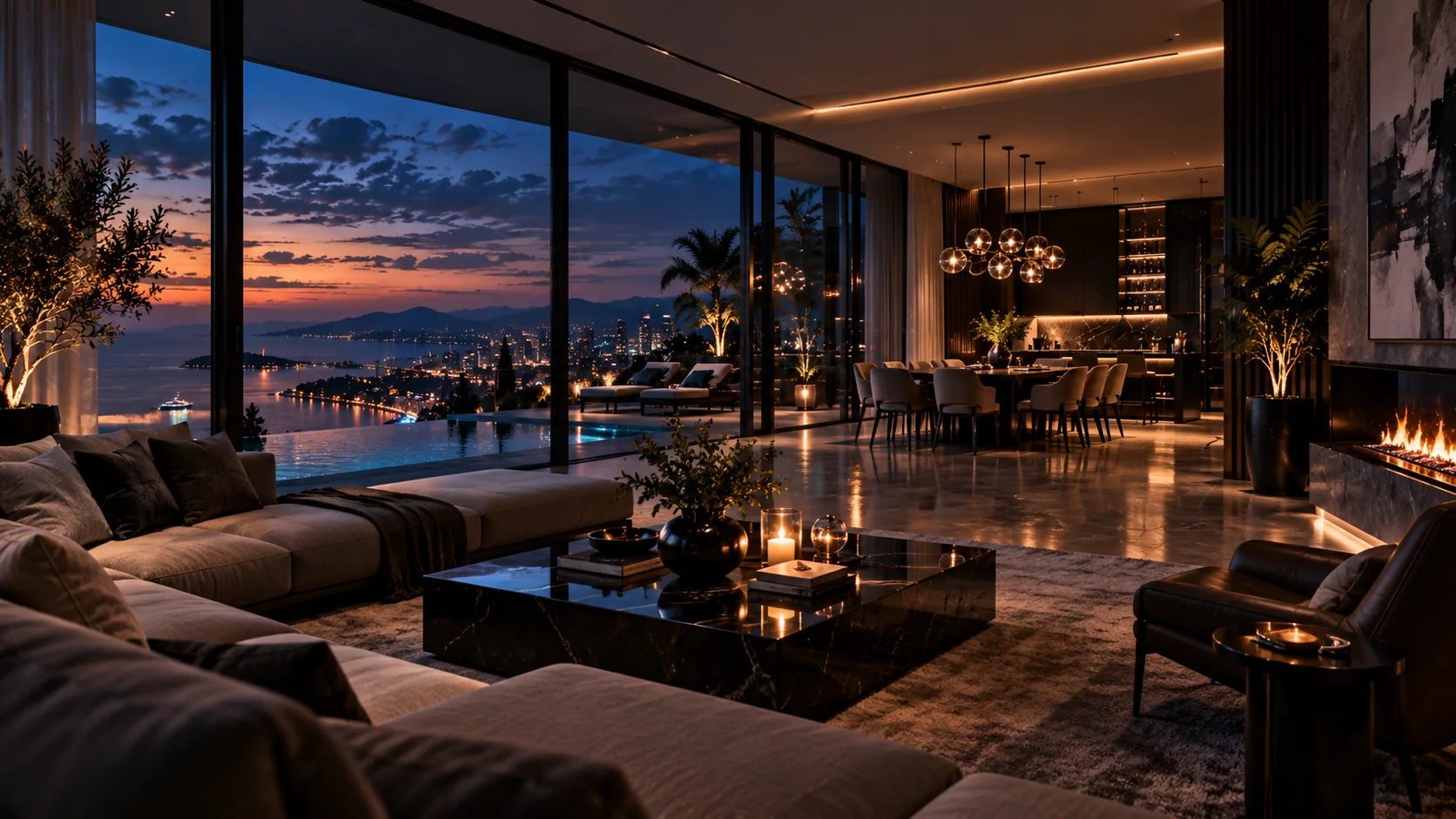 Luxury penthouse interior for real estate video portfolio