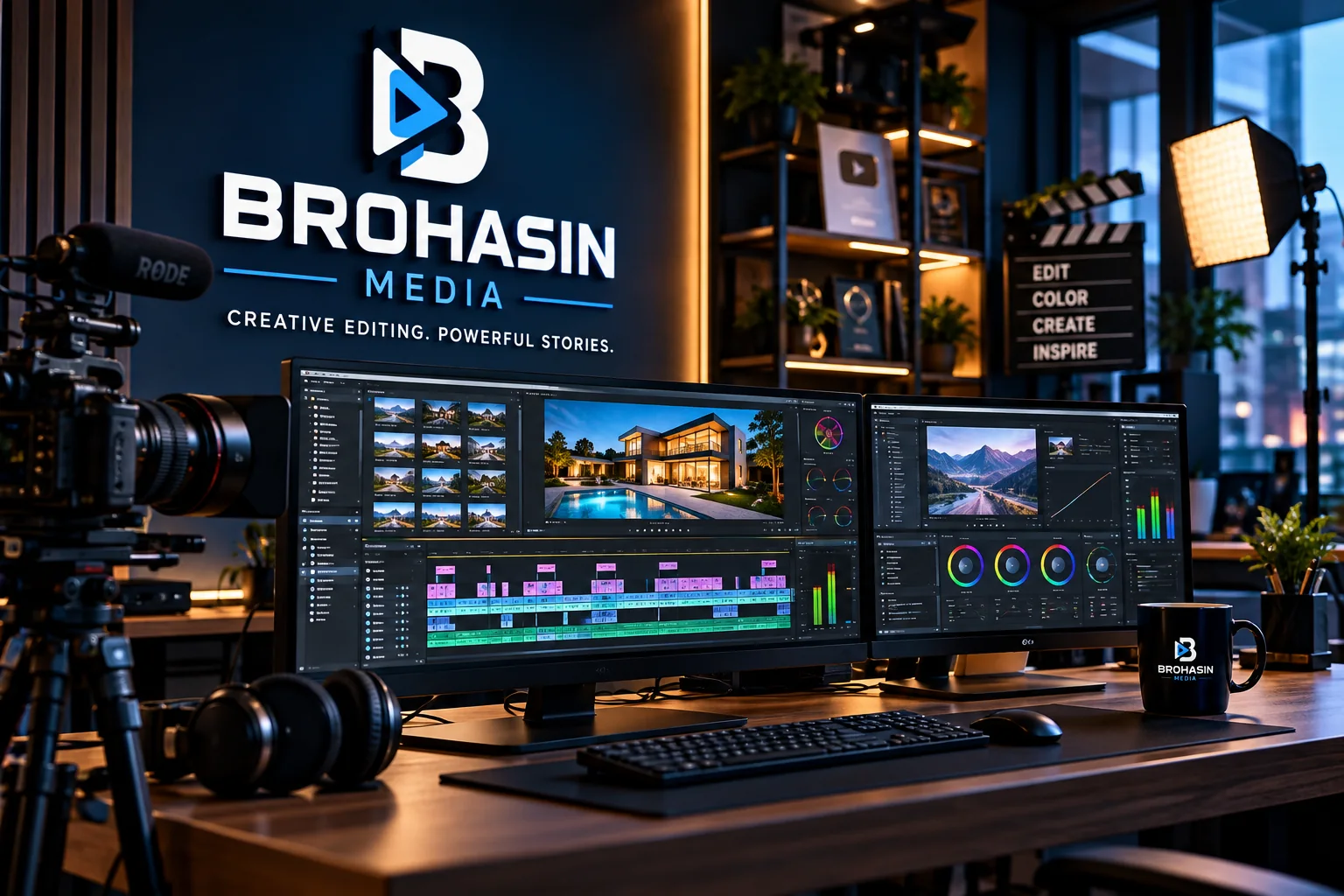 Brohasin Media real estate video editing studio