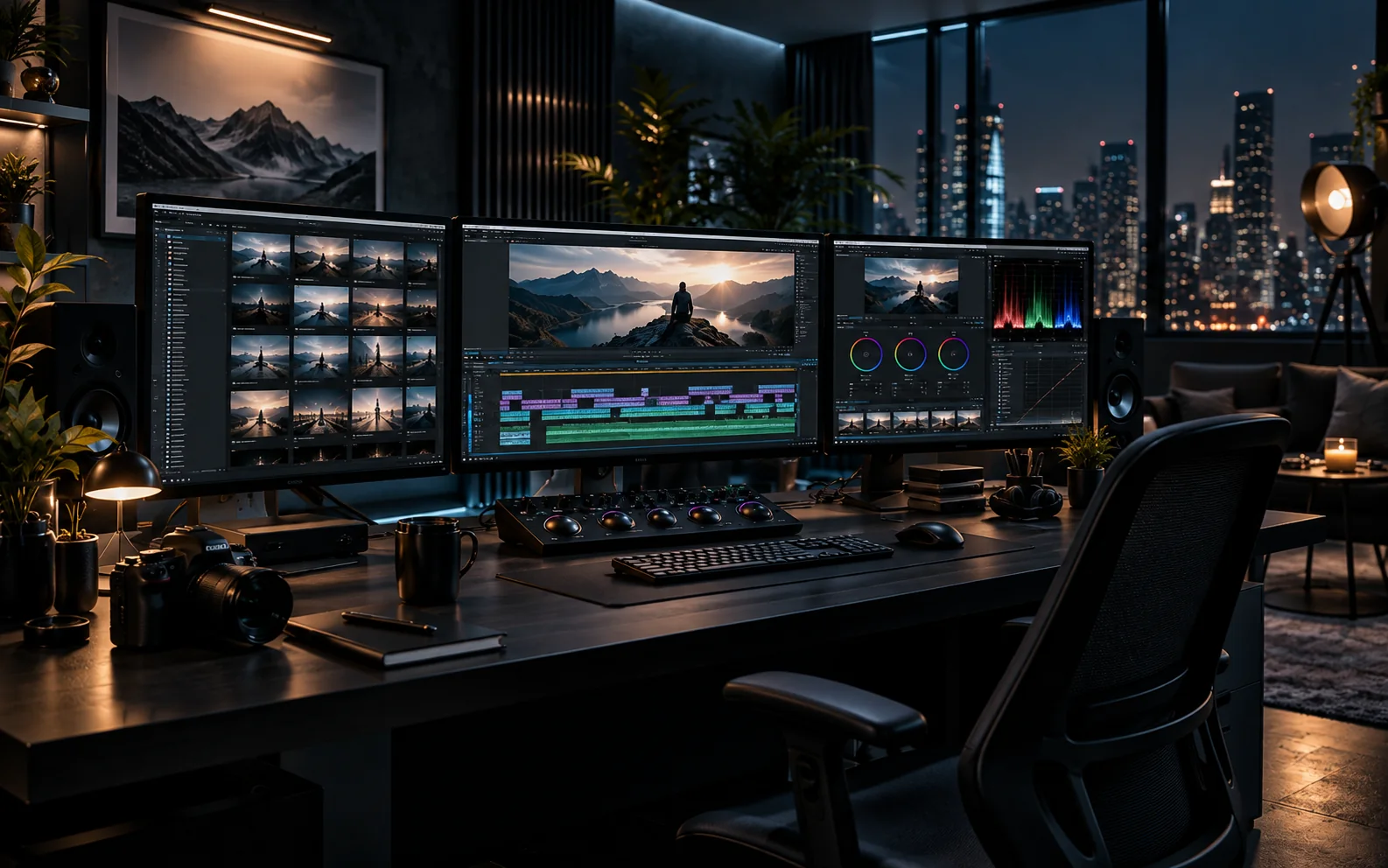 Cinematic editing suite for premium visual storytelling
