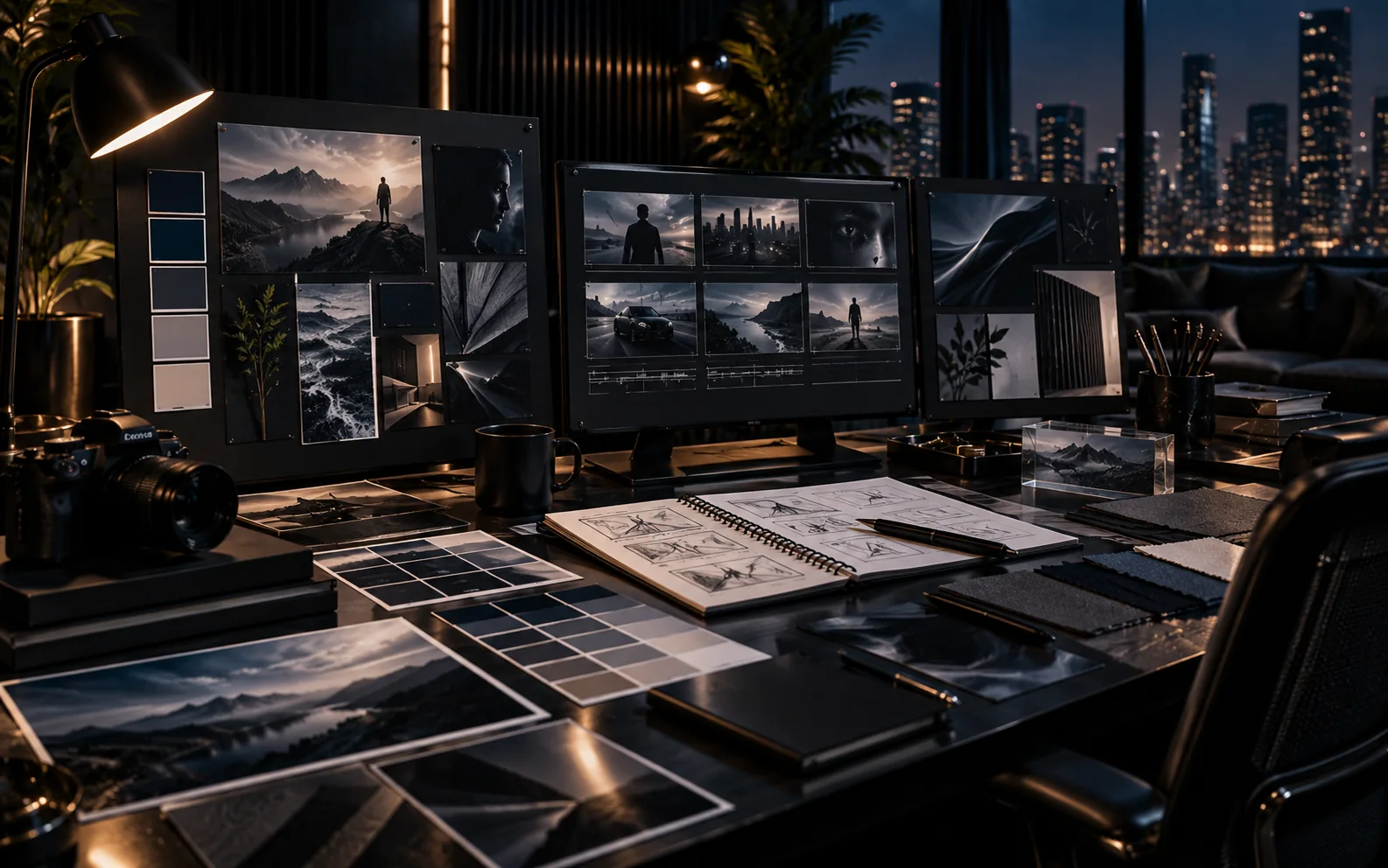 Creative visual storytelling and brand moodboard workspace