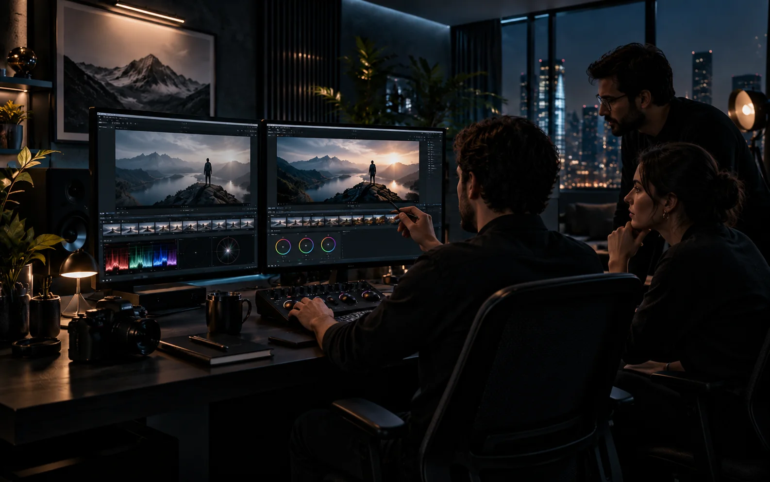 Color grading and creative review session